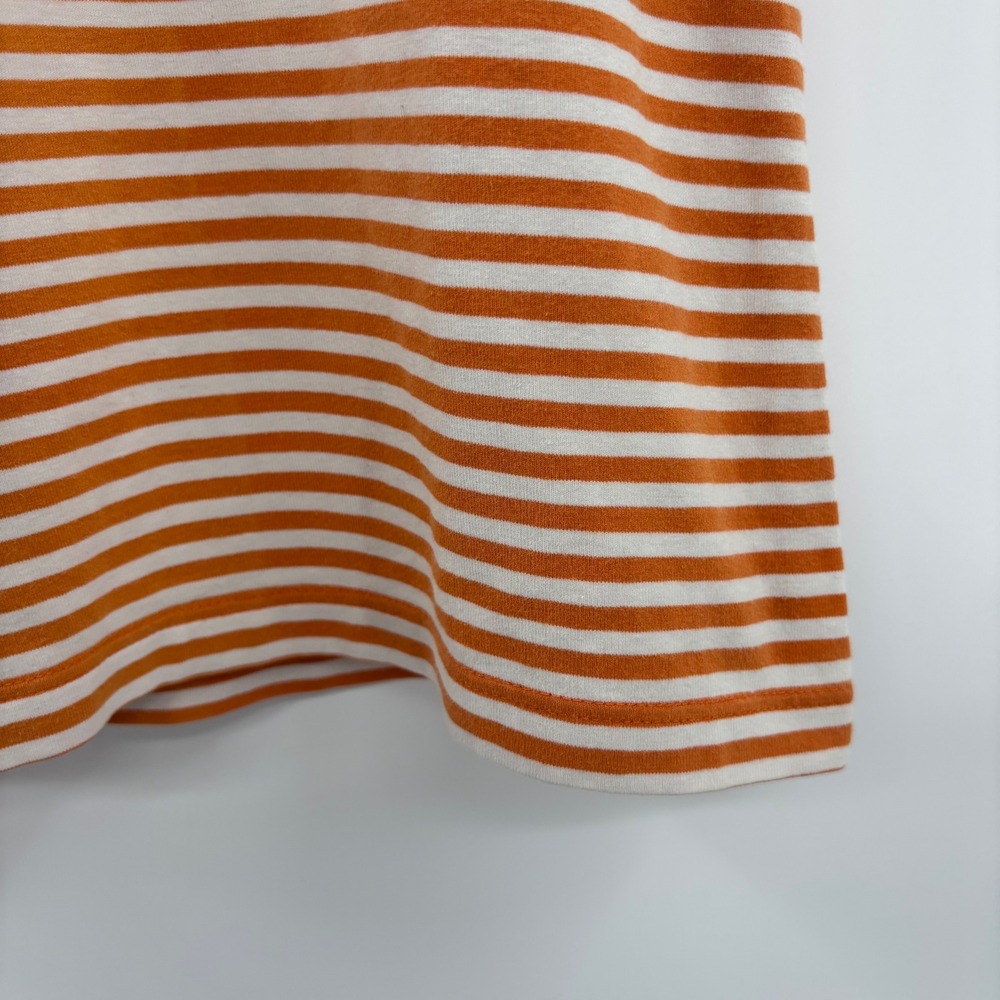 Ralph Lauren Kids Striped Short Sleeve T-Shirt Medium Orange White Pony Logo - Picture 5 of 11